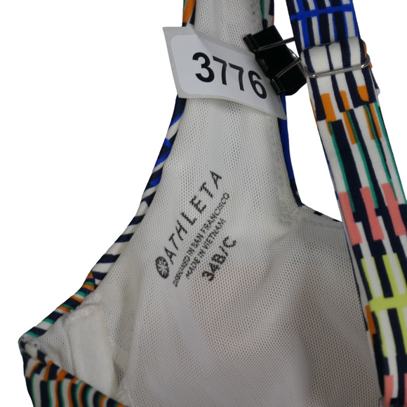 Athleta Bikini Top Womens Size 34 B C Rainbow Remove Pads Underwire Mesh Lined - Picture 6 of 7